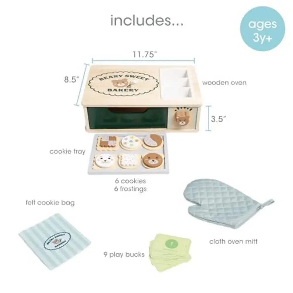 NEW Pearhead Wooden Bakery Montessori Pretend Play Toy Set NIB